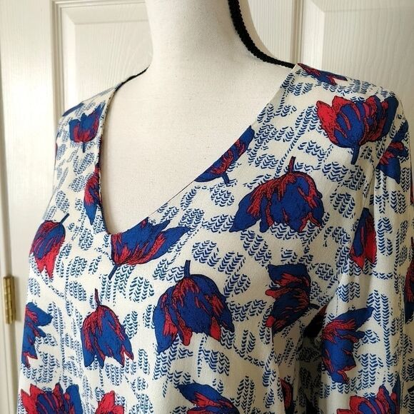 Hazel double v-neck bell sleeves blouse sz S - Picture 7 of 9